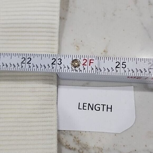 T Tahari Sweater Ivory Long Sleeve Cold Shoulder Turtleneck Women's Medium - Picture 10 of 10